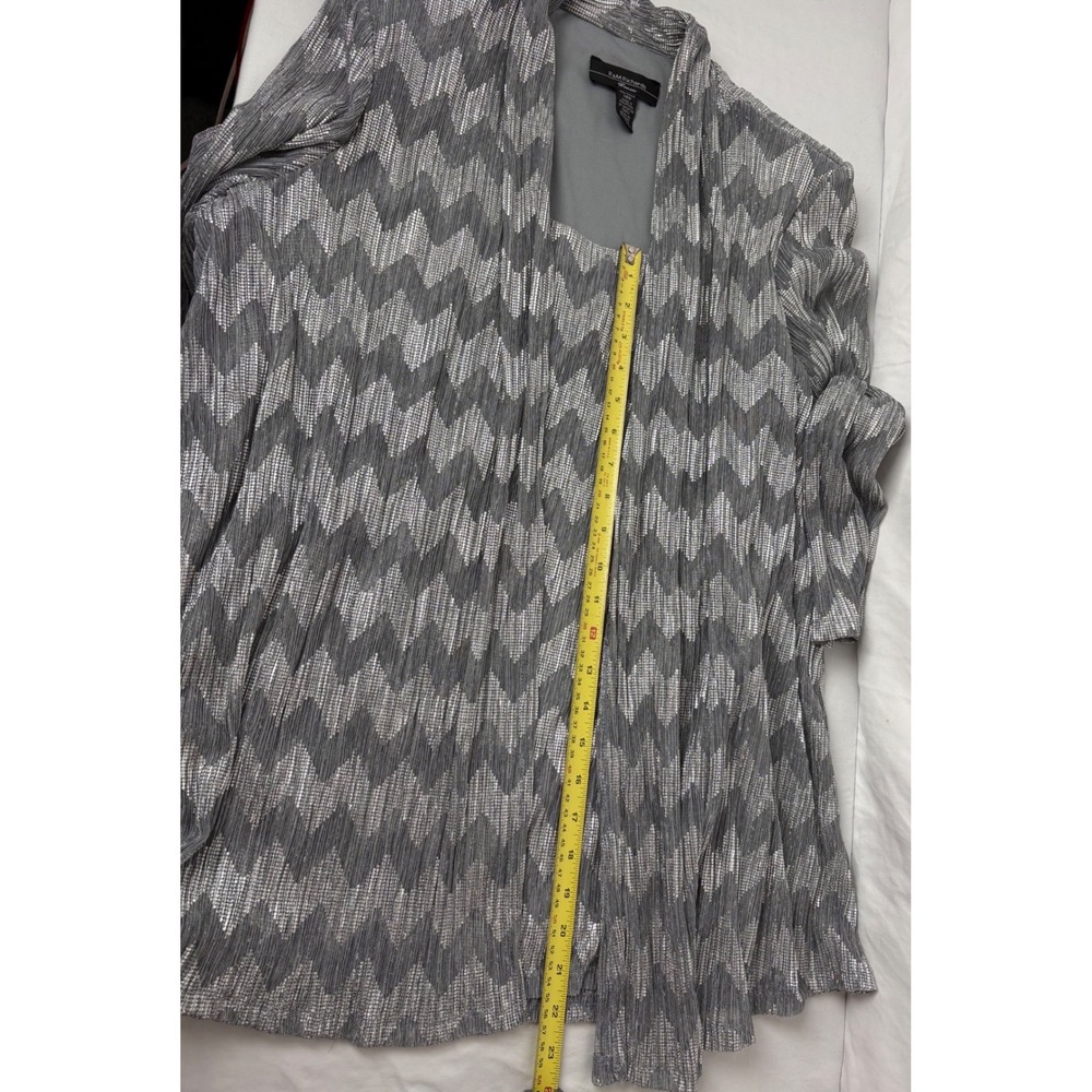 R&M Richards 2 Pc Metallic Pantsuit Set Silver Gray Plus 14W Formal Evening‎ MOB - Picture 11 of 16